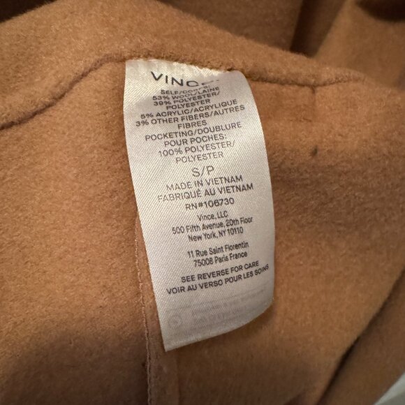 VINCE wool draped front wrap coat - Picture 4 of 6